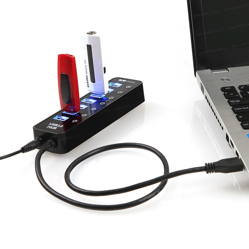DARK DK-AC-USB371 7port USB 3.0 USB Çoklayıcı Hub Anahtarlı