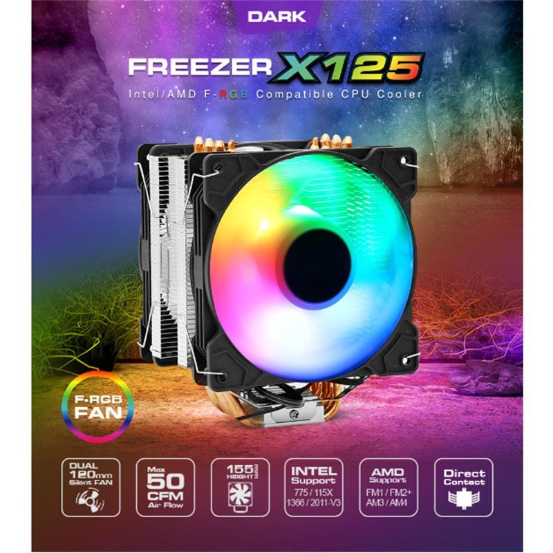 DARK FREEZER X125 FİXED RGB FANLI KULE TİPİ SOĞUTUCU (DKCCX125)
