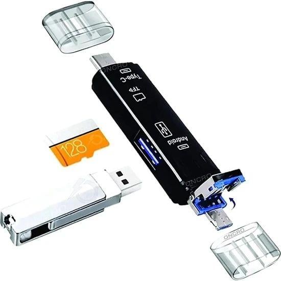 Daytona A5068 3'lü OTG okuyucu.TİP-C/Micro USB/USB