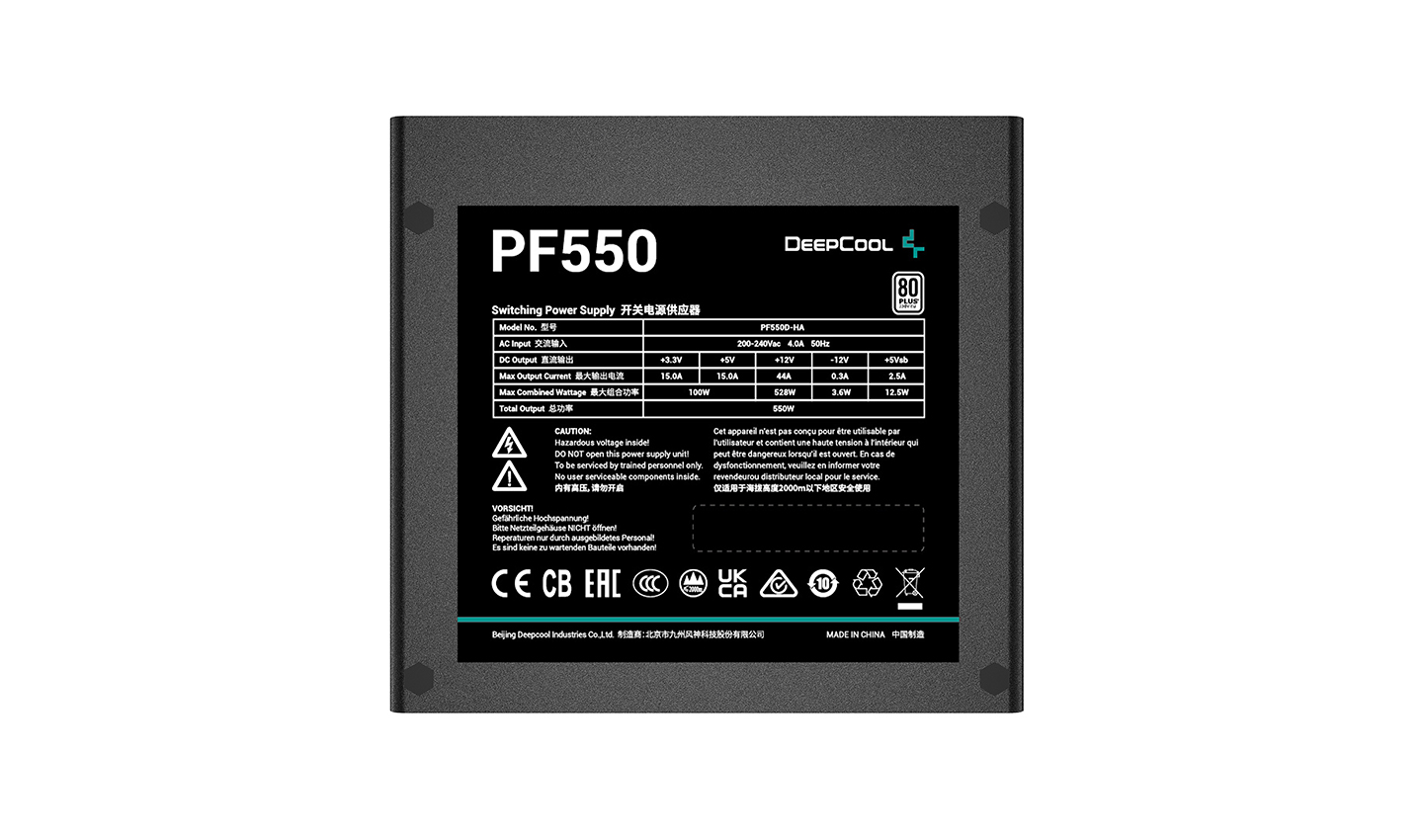 DEEPCOOL 500W 80+ F550X Power Supply