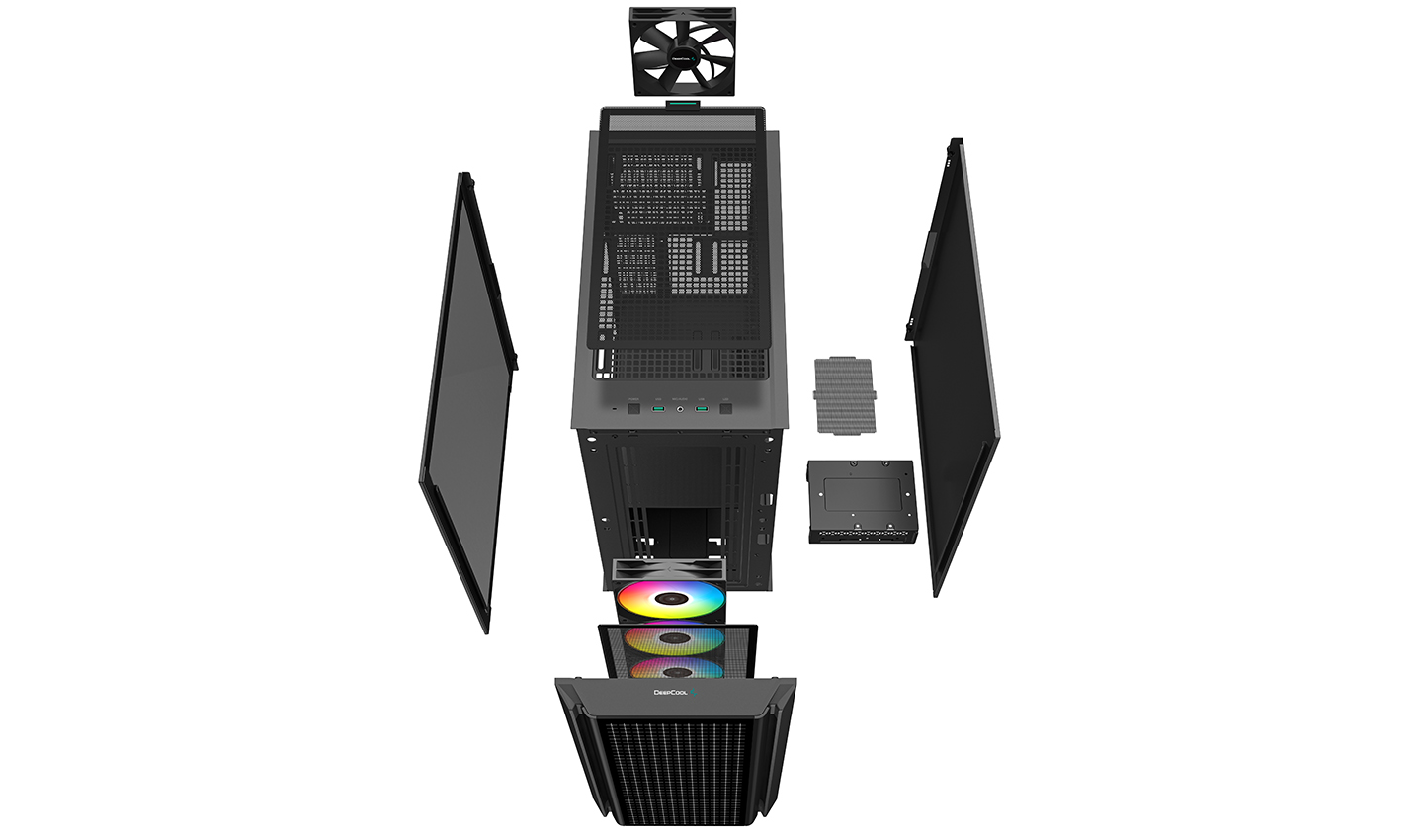DEEPCOOL 750W 80+ CG540-MESH4F-PL750 4-ARGB Fanlı Gaming Mid-Tower PC Kasası