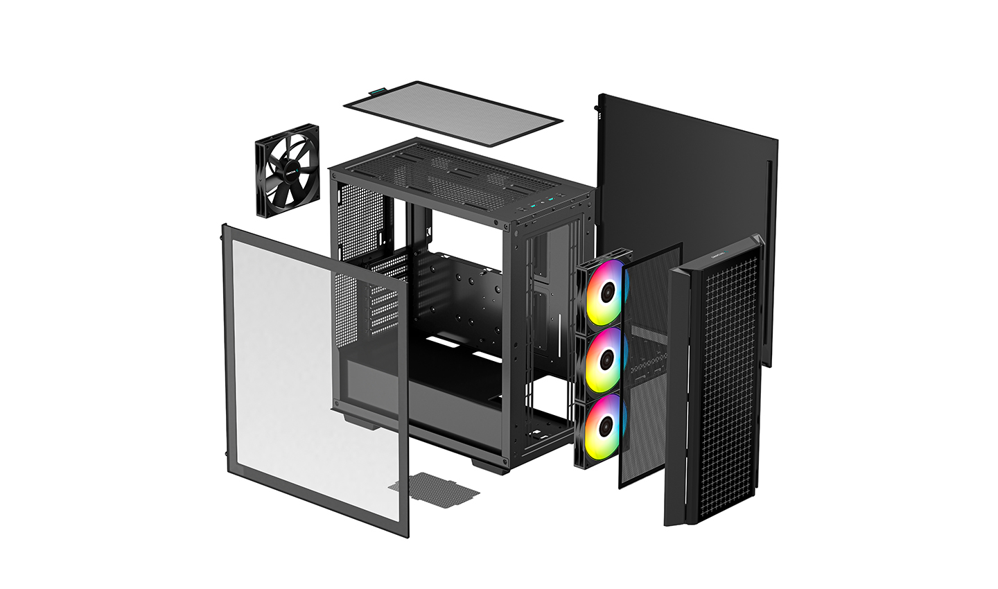 DEEPCOOL 750W 80+ CG540-MESH4F-PL750 4-ARGB Fanlı Gaming Mid-Tower PC Kasası