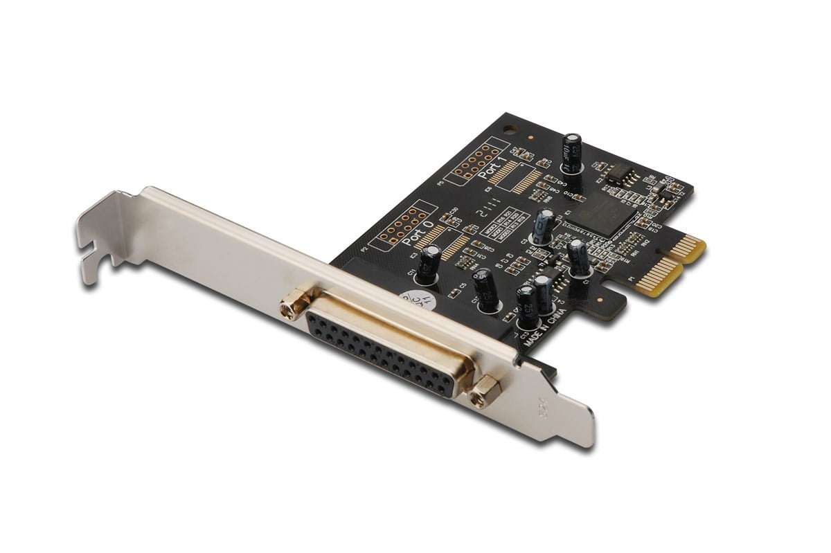 Digitus 1 Port Paralel PCI Express Kart, 1 x Paralel (DB25 dişi), MCS9901 chipset'li, Low Profile braket'li