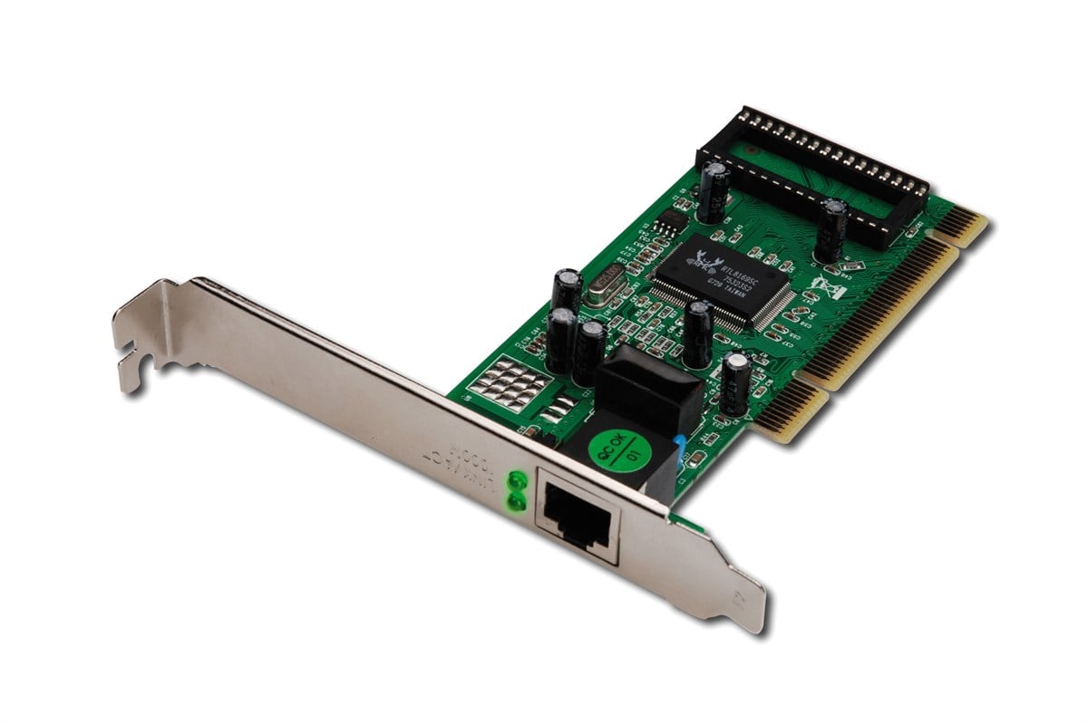 Digitus 10/100/1000 Mbps Gigabit PCI Ethernet Kartı, 32-bit, Realtek RTL8169SC chip takımı, Low profile bracket ile birlikte