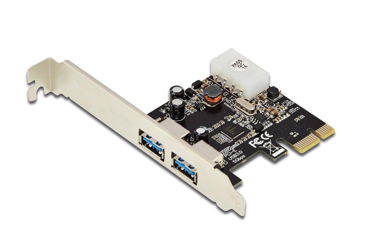 Digitus 2 Port'lu PCI Express USB 3.0 Kart, NEC UPD720202 chipset'li, Low Profile braket'li 