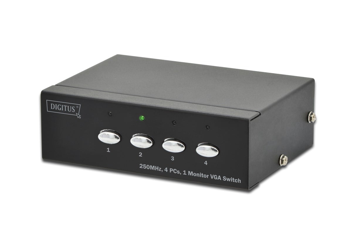 Digitus 4’lü VGA Seçici (Selector), 4 giriş - 1 çıkış, 1920 x 1080 piksel 60Hz, 250MHz