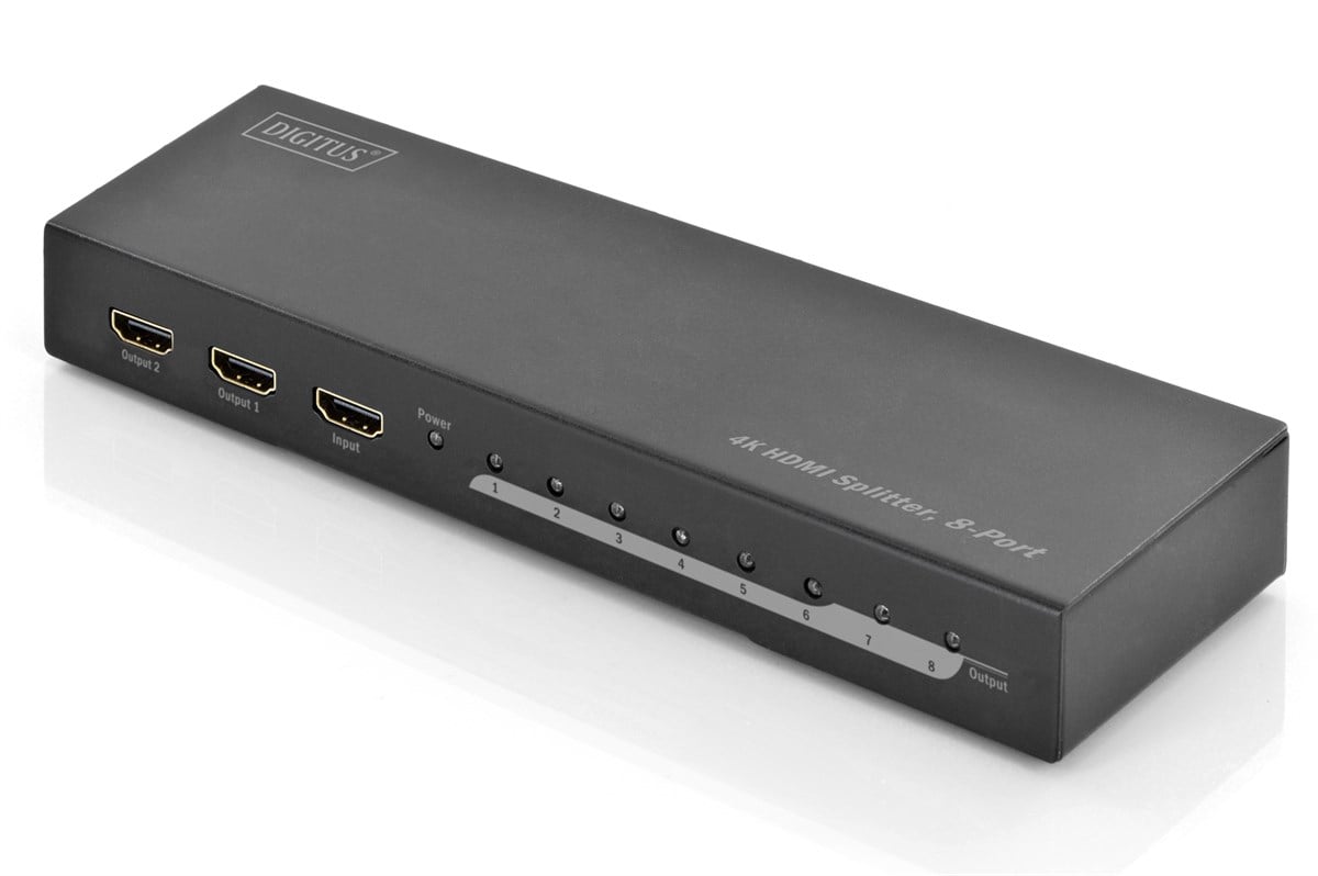 Digitus 8 Port 4K HDMI Çoklayıcı, 4K2K, UHD/30Hz, Full 3D, High Speed HDMI, Metal Şasi, siyah renk 

