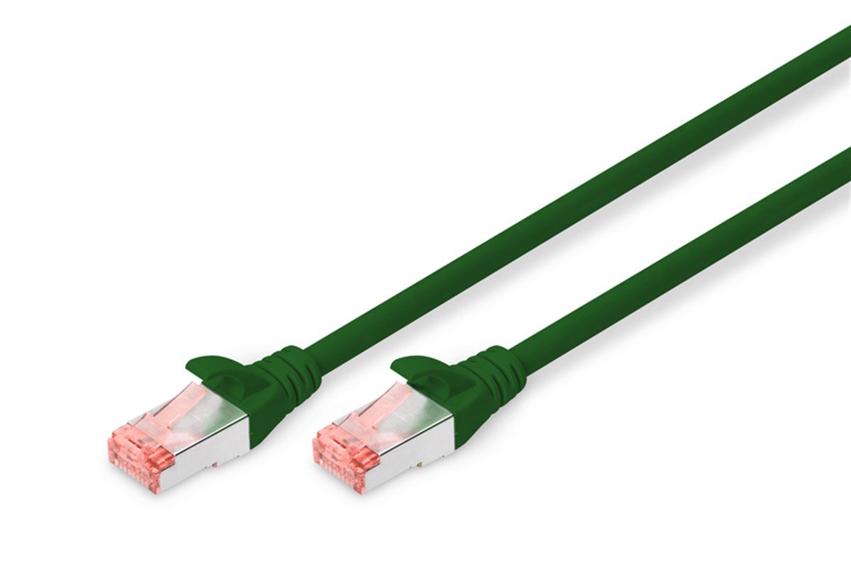Digitus Cat.6 Patch Kablo, S-FTP, Halogenfree, AWG 27/7, 0.5 metre, Yeşil Renk