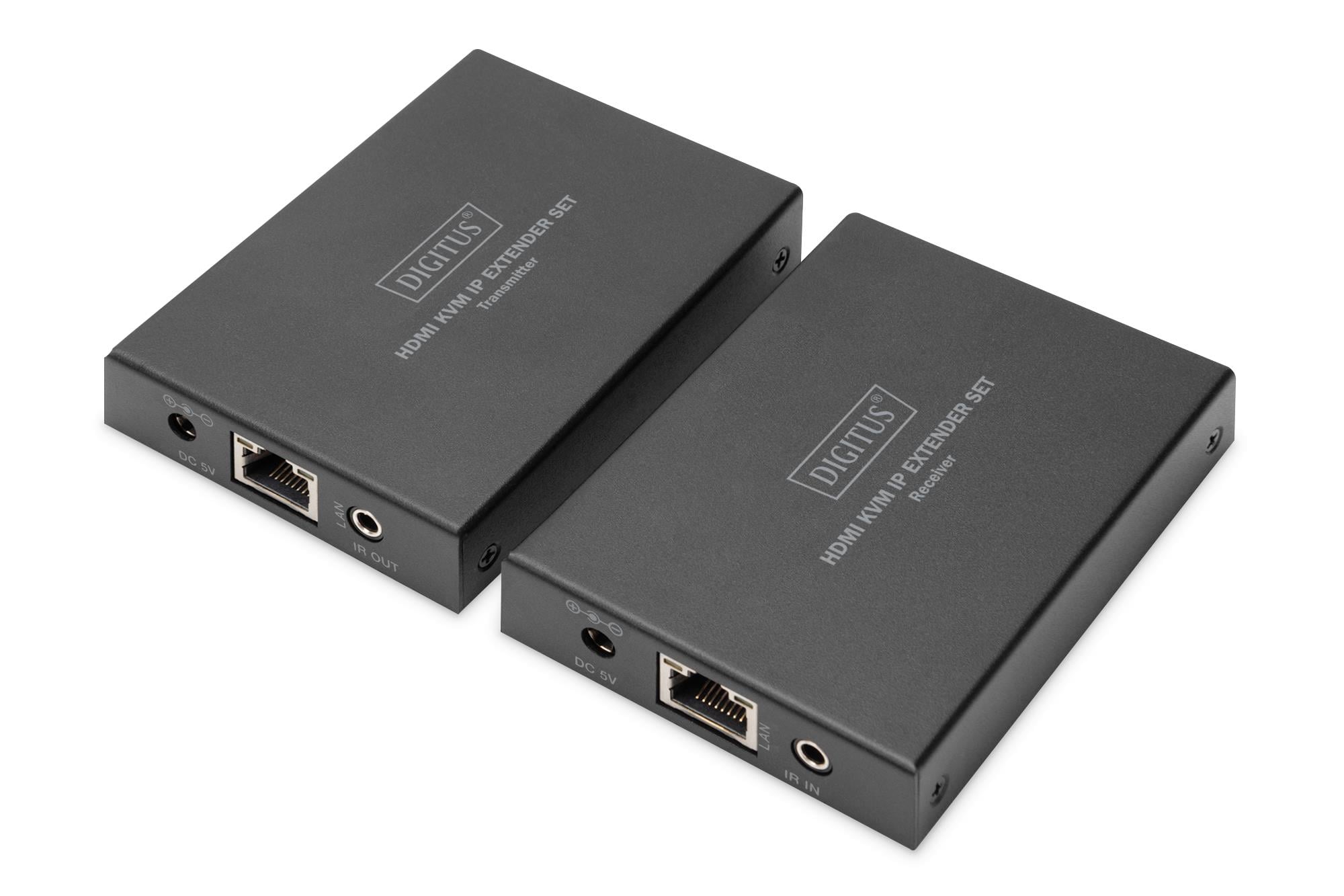 Digitus IP HDMI KVM (Keyboard/Video Monitor/Mouse) Sinyal Uzatma Cihazı, Alıcı (Receiver) ve Verici (Transmitter) Birim dahil, 150 metre, USB Konsol, ESD korumalı, maksimum çözünürlük 1080p<br>
Digitus HDMI KVM Extender Set over IP 150 m, Full 