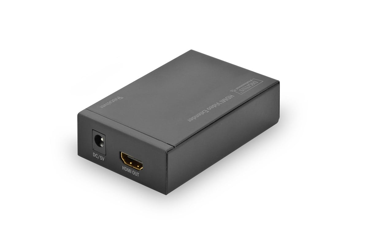 Digitus IP HDMI Sinyal Uzatma Cihazı, Alıcı (Receiver) Birim dahil, 120 metre, maksimum çözünürlük 1080p, 3D desteği, IR alıcı dahil
