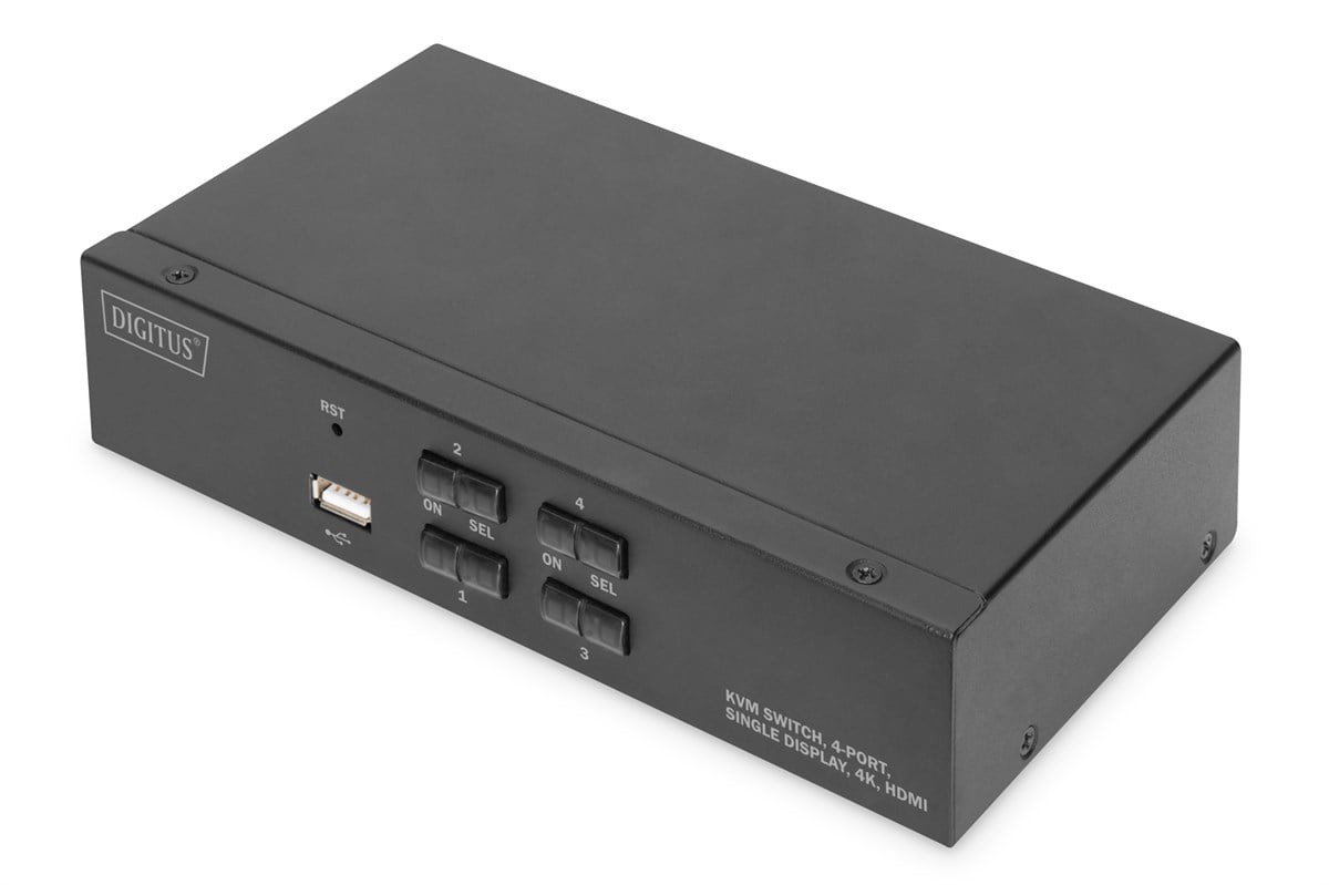 DIGITUS KVM Switch, 4 Port, Single Display, 4K, HDMI® 