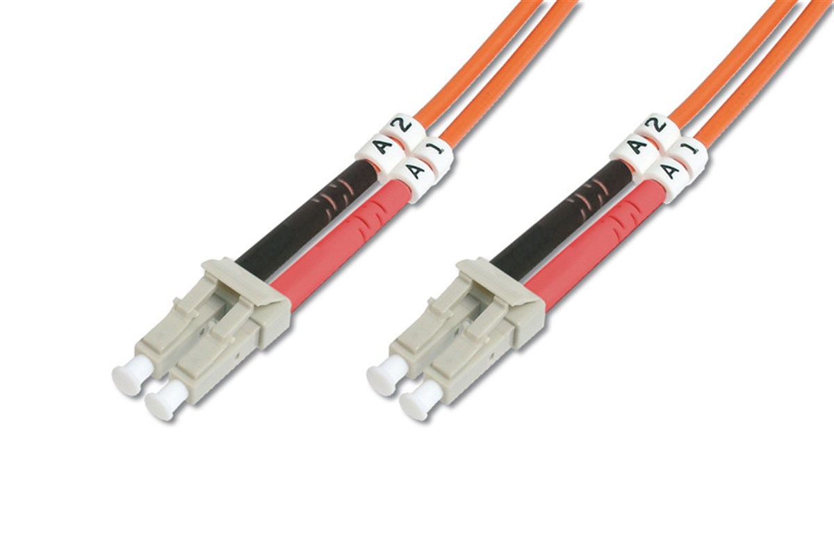 Digitus LC-LC Fiber Optik Patch Kablo, 10 metre, Multimode, Duplex, 50/125     