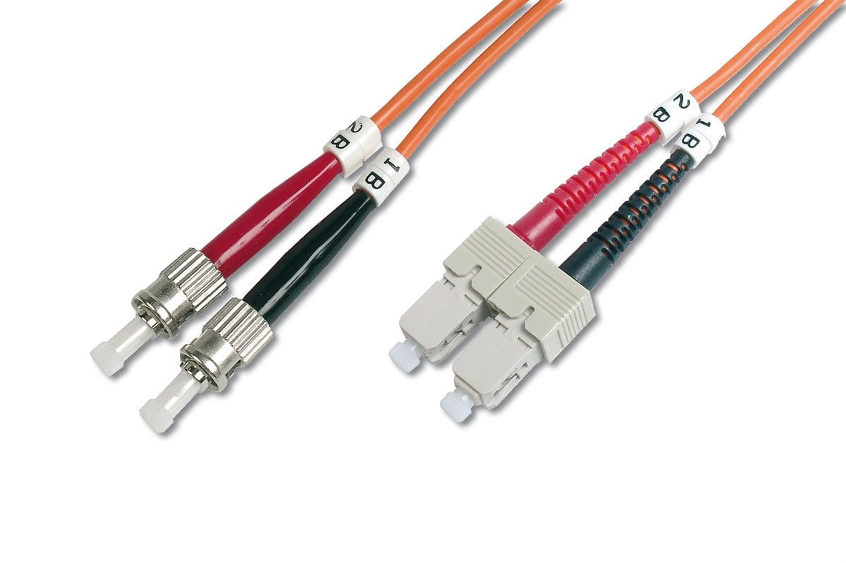 Digitus ST-SC Fiber Optik Patch Kablo, 2 metre, Multimode, Duplex, 50/125 
