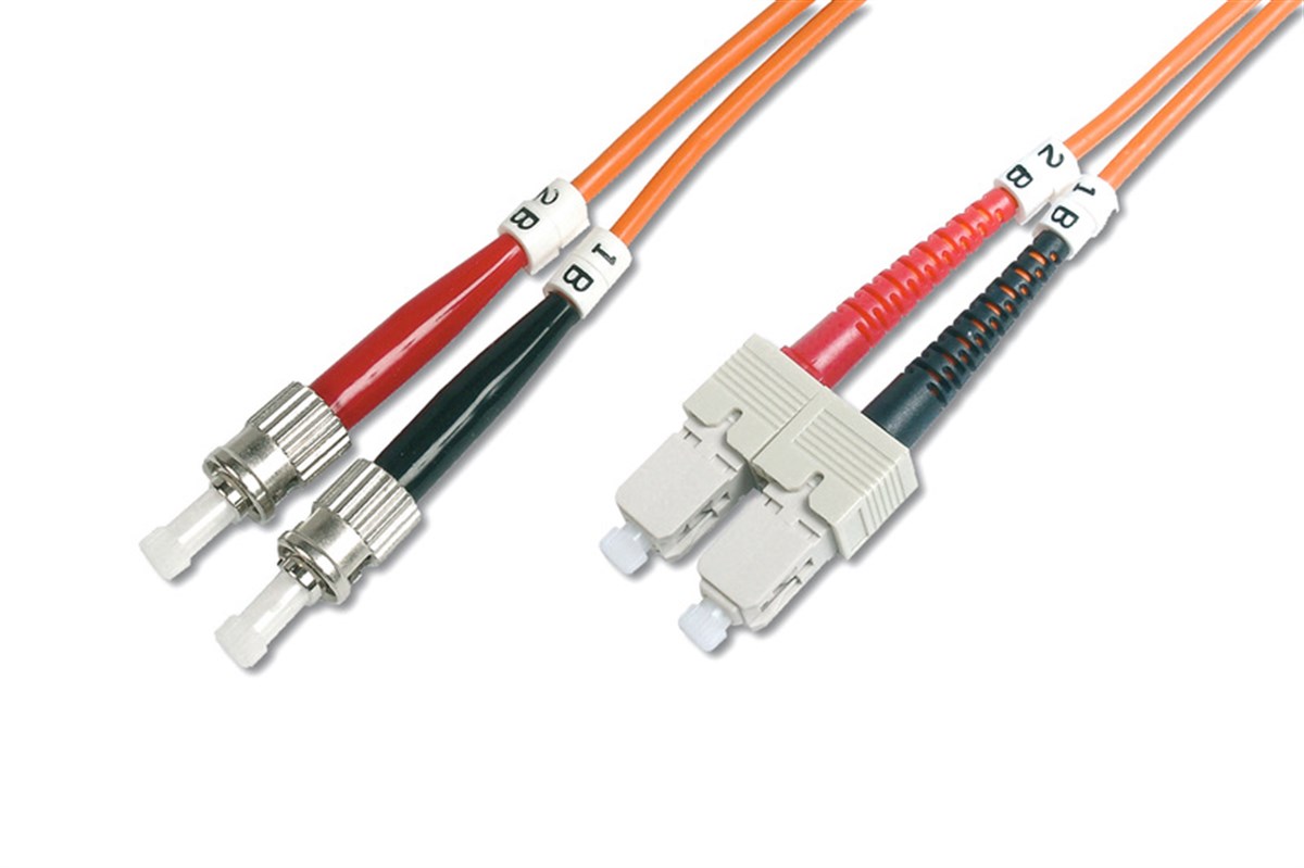 Digitus ST-SC Fiber Optik Patch Kablo, 3 metre, Multimode, Duplex, 50/125 
