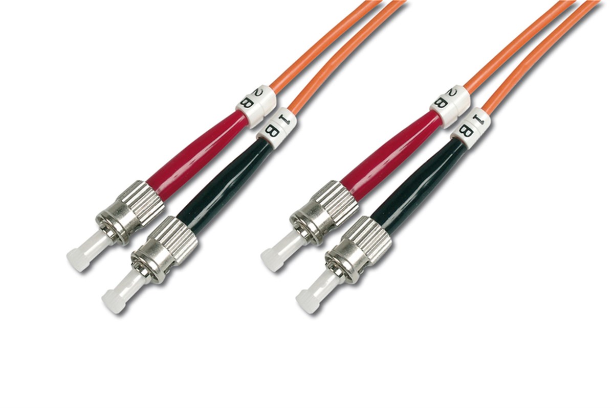 Digitus ST-ST Fiber Optik Patch Kablo, 2 metre, Multimode, Duplex, 62.5/125 