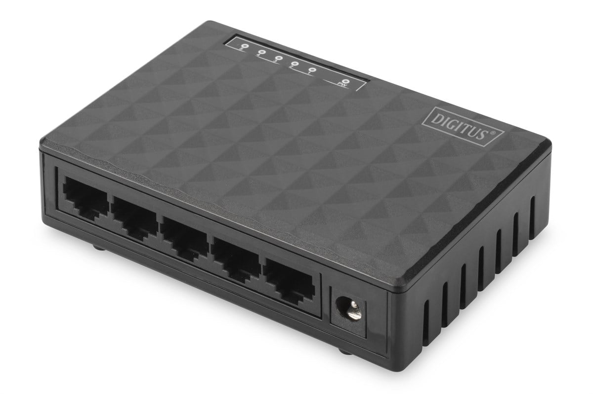 Digitus Unmanaged (Yönetilemeyen) 5 port 1000Base-T Gigabit Switch, Masaüstü Tipi