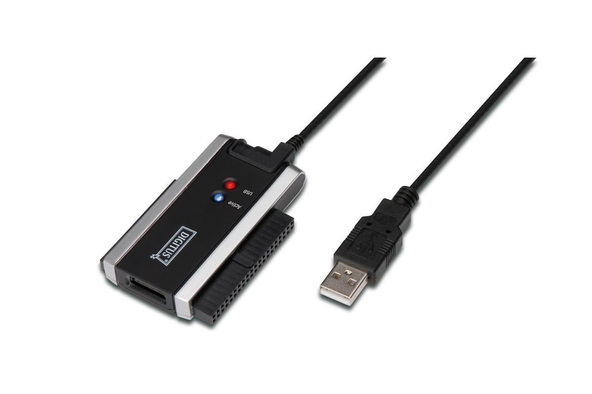 Digitus USB 2.0 <-> IDE ve Serial ATA II (SATA II) Adaptörü , Güç Adaptörlü