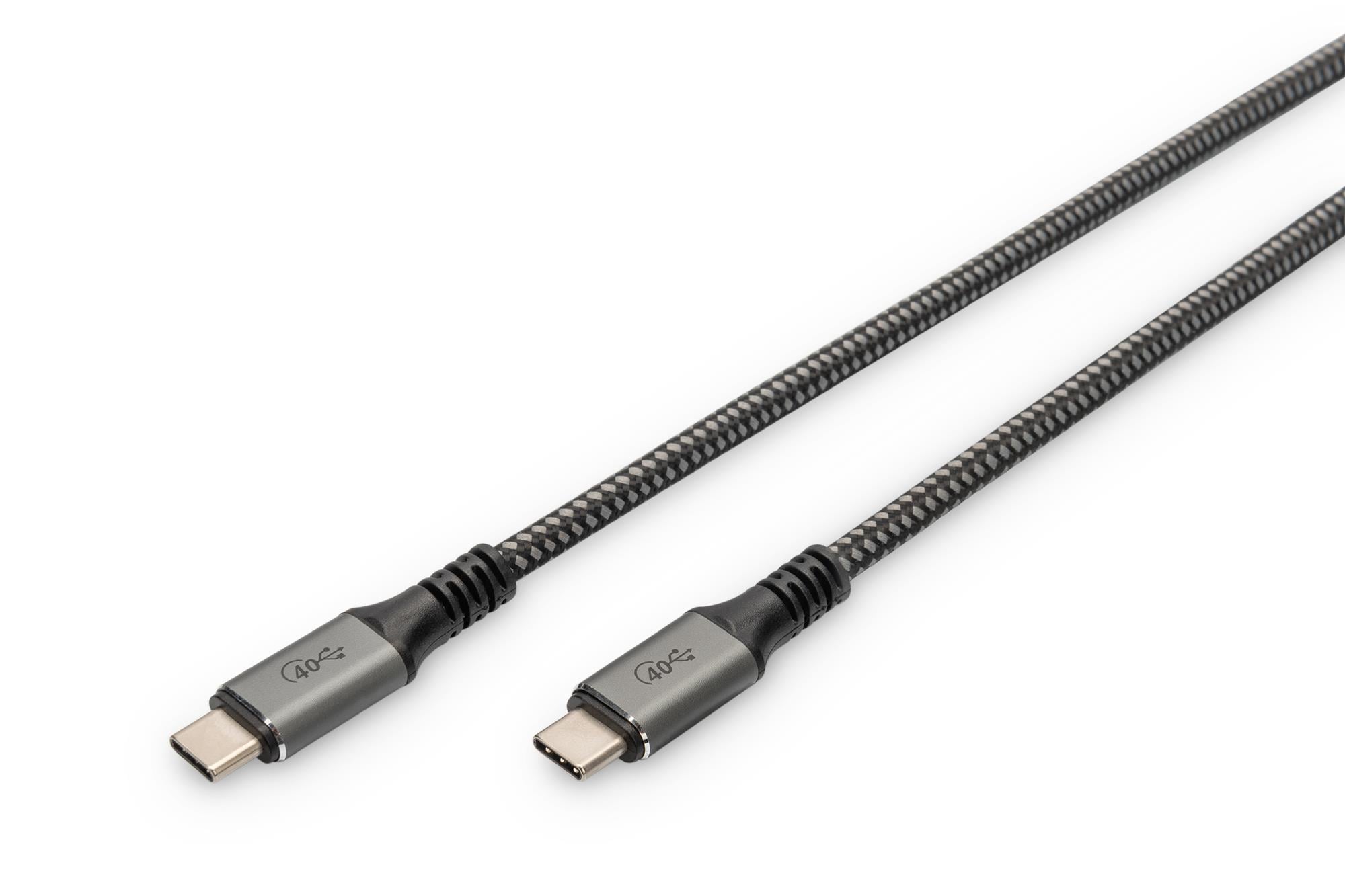 DIGITUS USB 4.0 Type-C connection cable (USB 4 connection cable, TypeC to TypeC, AL-Housing PP Braid 4K@60Hz, PD3.0, 20Gbits/s, 3m, bl. )