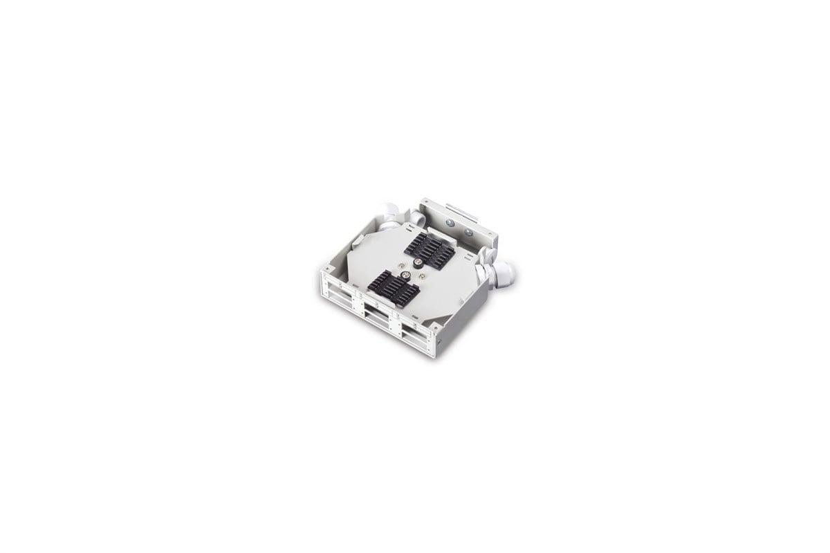 Din Rail Fiber Sonlandırma Kutusu/Splice Box, 6 x SC//DX Coupler için, (E) 125 x (B) 130 x (Y) 35 mm
