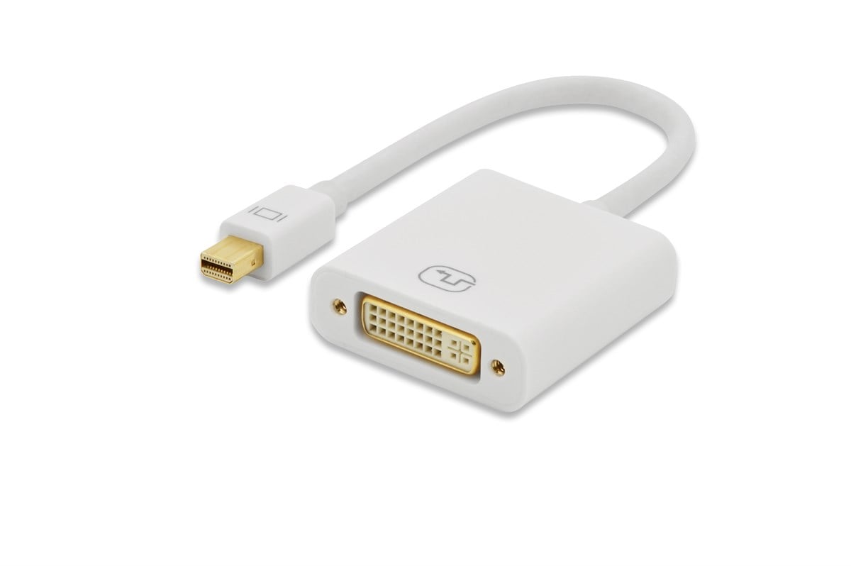 ednet Mini DisplayPort (mini DP) <-> DVI Adaptörü, mini DP Erkek - DVI (24+5) Dişi, 0.15 metre, DP 1.1a uyumlu, UL, beyaz renk, altın kaplama