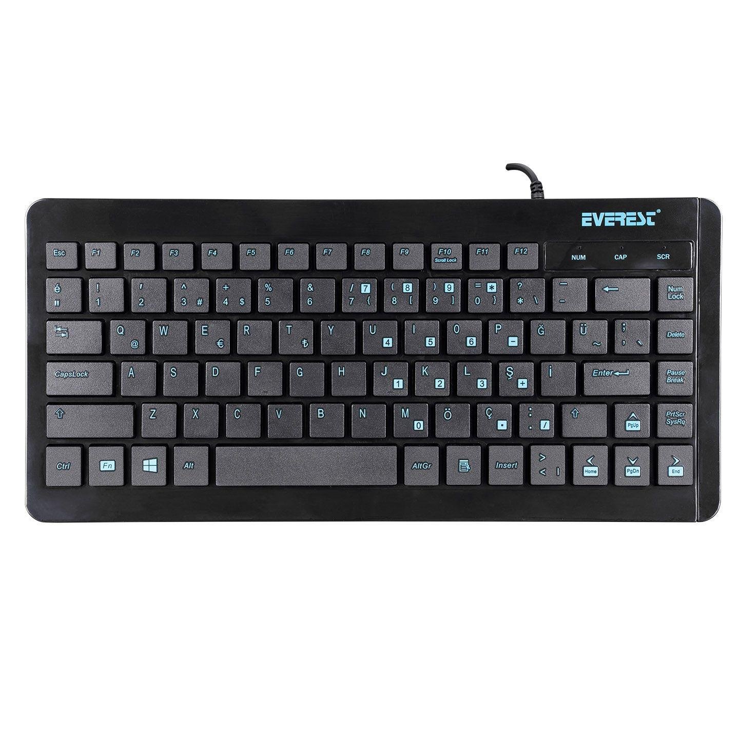 Everest KB-410  Q USB Mini siyah klavye