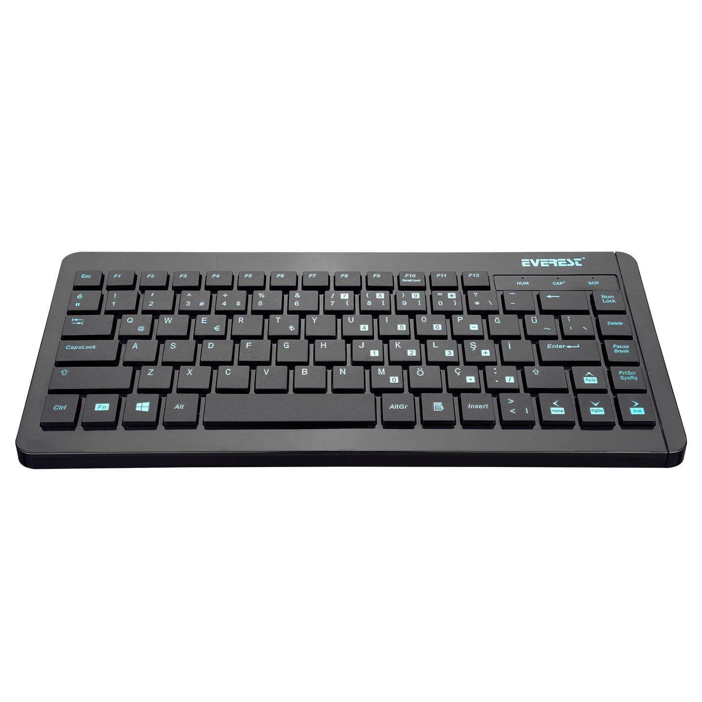 Everest KB-410  Q USB Mini siyah klavye