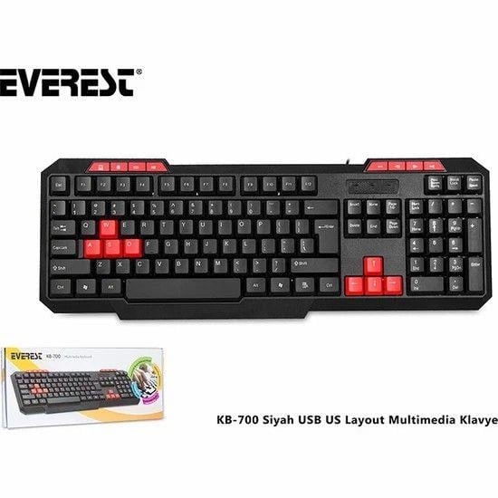 Everest KB-700 Q USB Multi Media siyah klavye