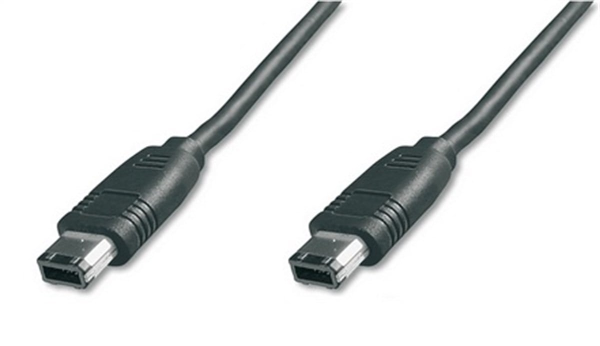 Firewire 400 (IEEE 1394) Kablo, 6 pin erkek / 6 pin erkek, 1.80 metre, AWG:22/28, IEEE 1394-2008, UL, siyah renk