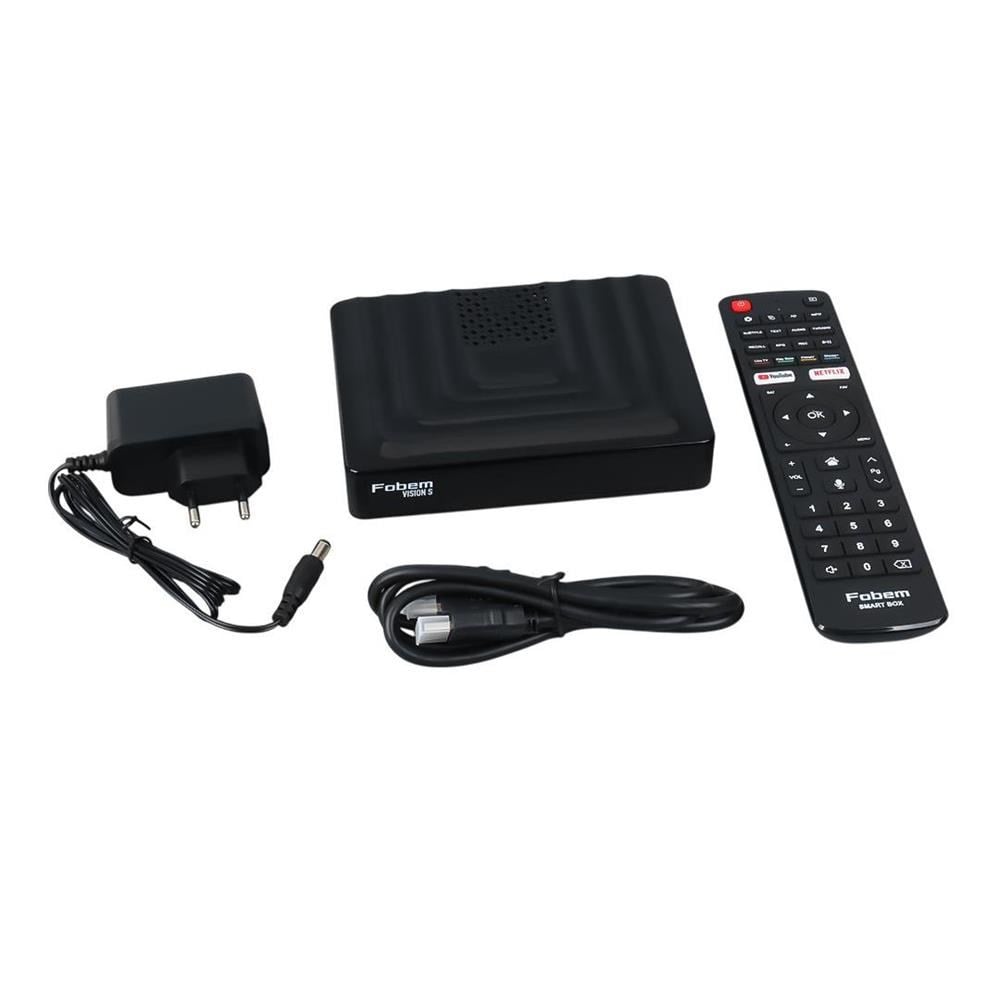 FOBEM VISION S HİBRİT 4GB RAM 32GB HDD 1.5GHZ SES KOMUTLU UYDU ALICILI ANDROID 14 TV BOX (TUNERLİ) 27200