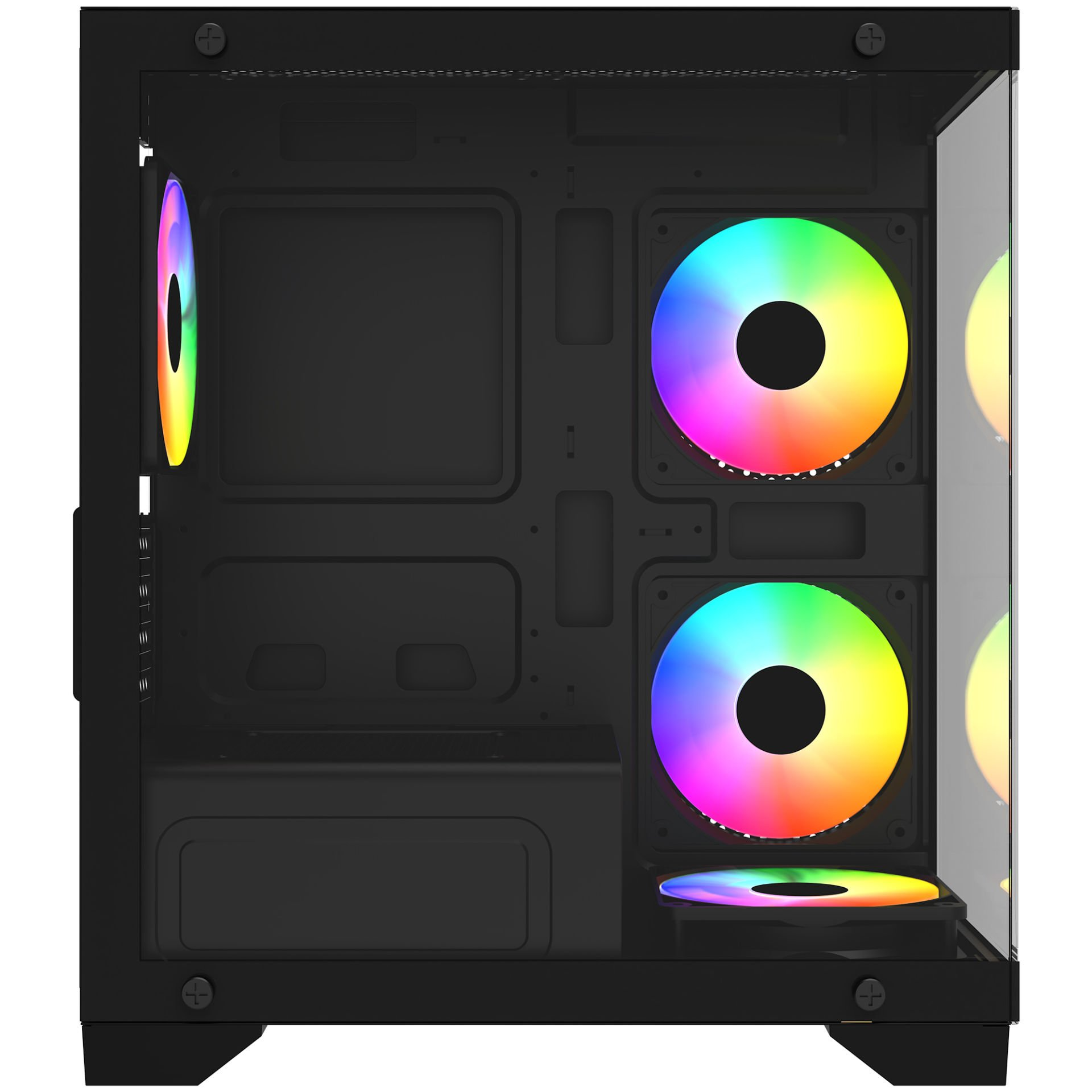GAMEBOOSTER 600W GB-M6001B 4-Rainbow Fanlı Gaming Mid-Tower PC Kasası