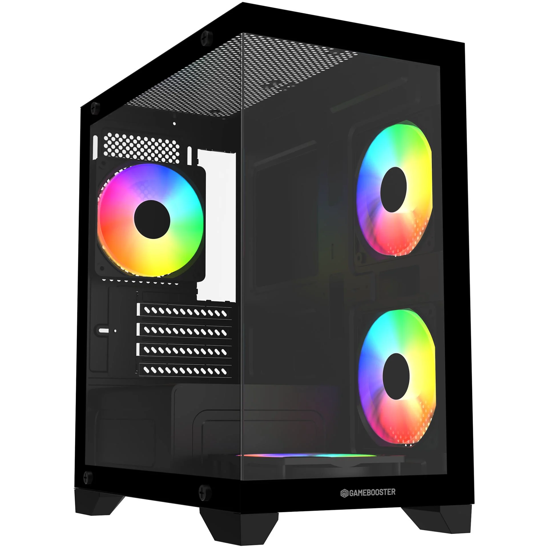 GAMEBOOSTER 600W GB-M6001B 4-Rainbow Fanlı Gaming Mid-Tower PC Kasası