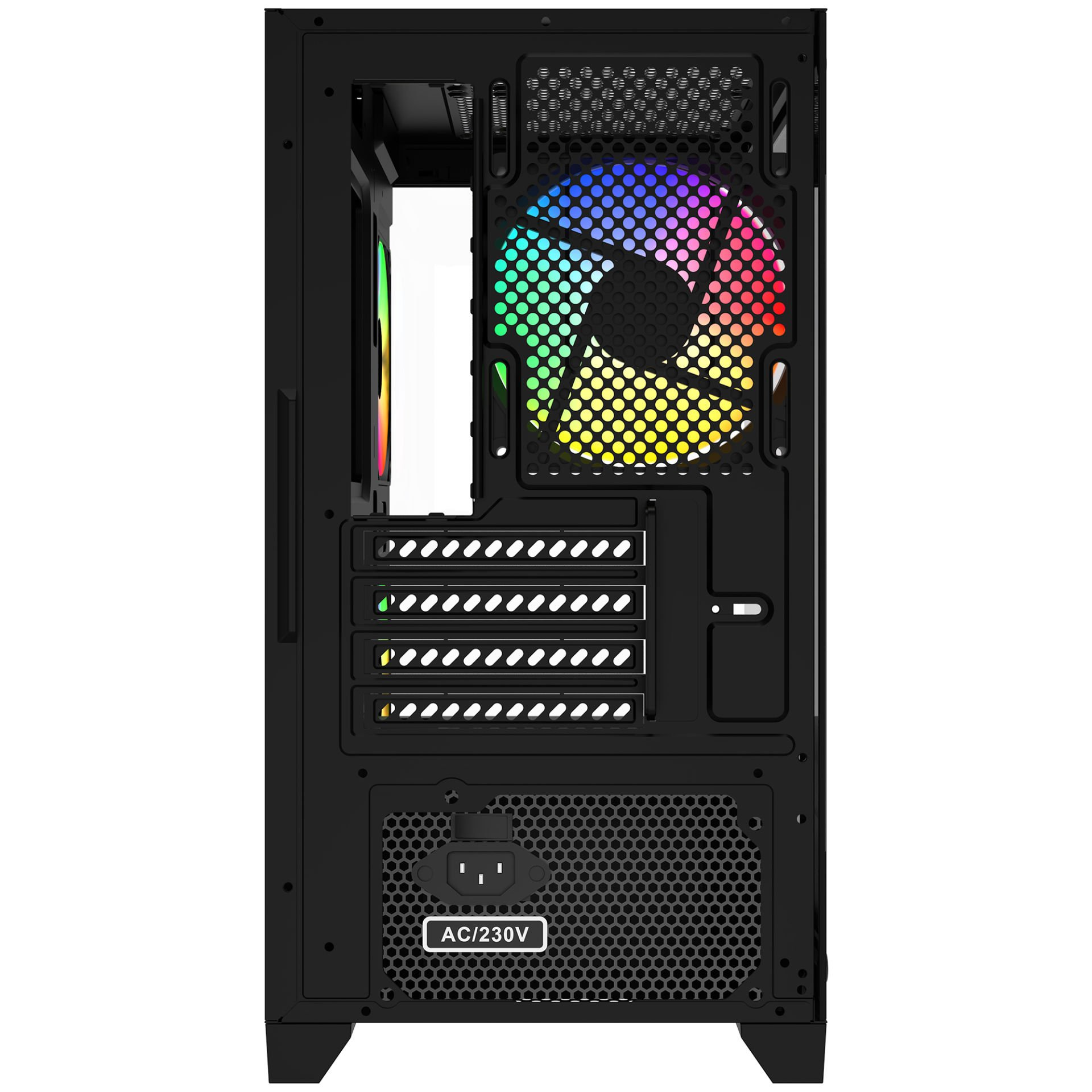 GAMEBOOSTER 600W GB-M6001B 4-Rainbow Fanlı Gaming Mid-Tower PC Kasası