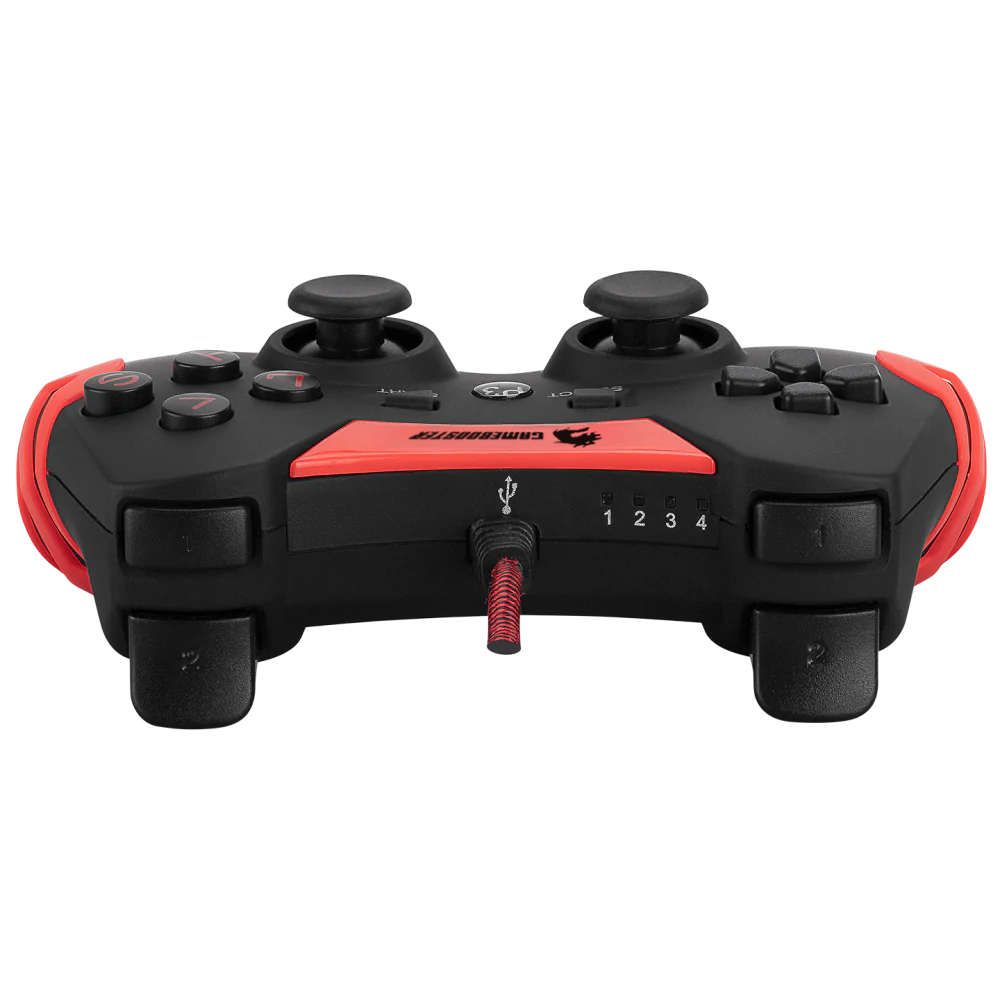 GAMEBOOSTER GB-J54R USB Kablolu Oyun Kolu, Çift Titreşim Motorlu, Ergonomik Kırmızı Tasarım, PC ve PS3 Uyumlu Gamepad
