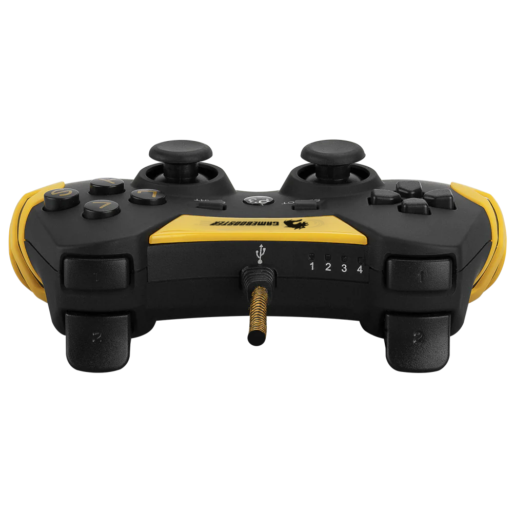 GAMEBOOSTER GB-J54Y USB Kablolu Oyun Kolu, Çift Titreşim Motorlu, Ergonomik Sarı Tasarım, PC ve PS3 Uyumlu Gamepad