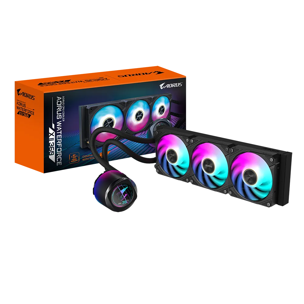 GIGABYTE 360MM AORUS WATERFORCE X II 360 LCD ARGB AM5-1851p Sıvı Soğutmalı İşlemci Fanı