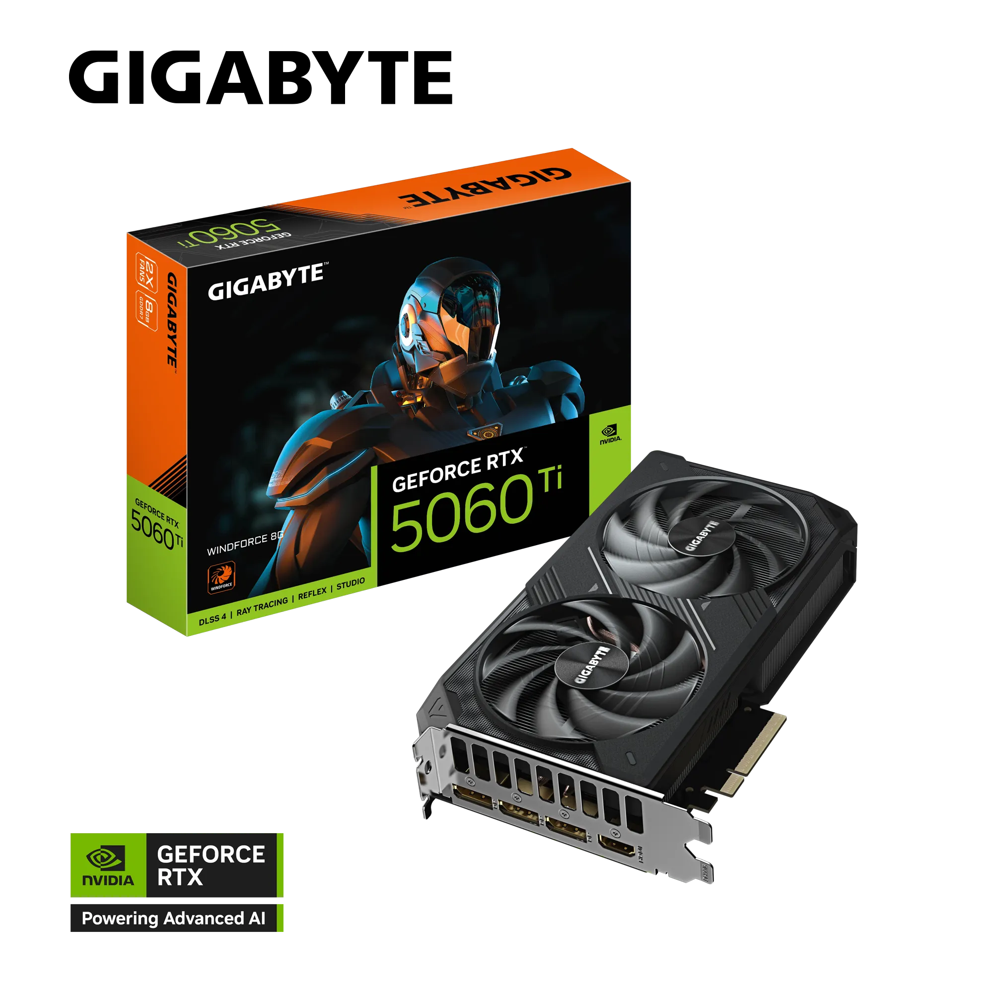 GIGABYTE 8GB RTX5060TI WINDFORCE GV-N506TWF2-8GD GDDR7 128Bit HDMI DP PCIe 5.0