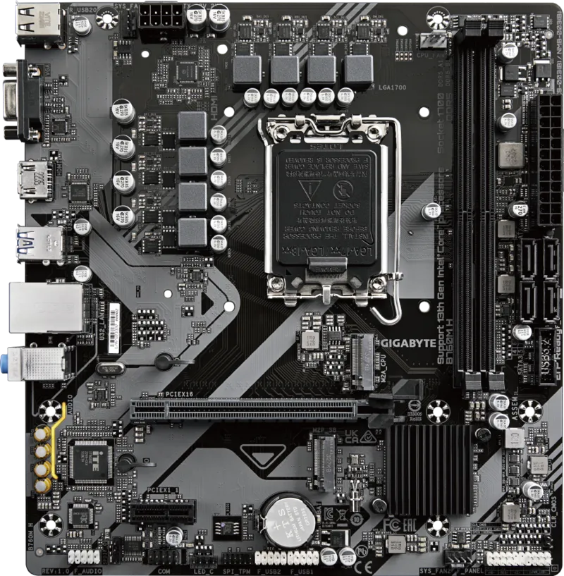 GIGABYTE B760M-H DDR5 VGA-HDMI PCIe 4.0 1700p mATX