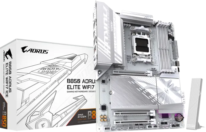 GIGABYTE B850 AORUS ELITE WIFI7 ICE DDR5 HDMI-DP TYPEC PCIE 5.0 AM5 ATX BEYAZ