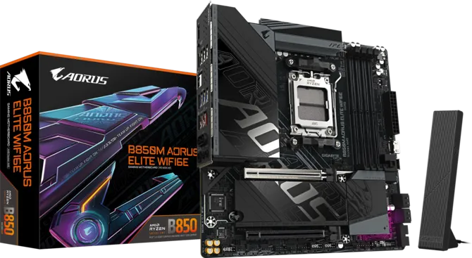 GIGABYTE B850M AORUS ELITE WIFI6E DDR5 HDMI-TP TYPEC PCEI 5.0 AM5 mATX
