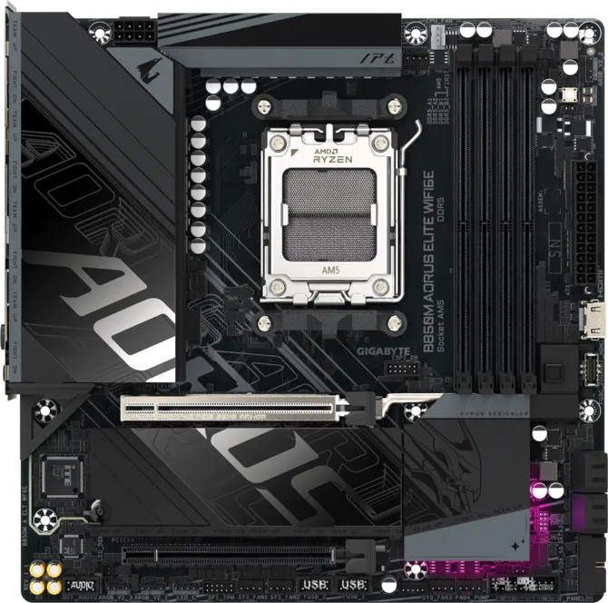 GIGABYTE B850M AORUS ELITE WIFI6E DDR5 HDMI-TP TYPEC PCEI 5.0 AM5 mATX