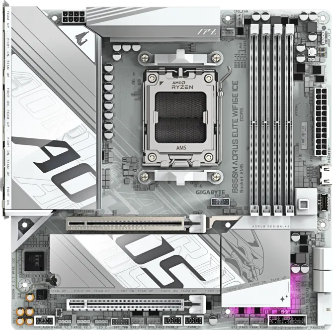 GIGABYTE B850M AORUS ELITE WIFI6E ICE WIFI6E DDR5 HDMI-DP PCIE 5.0 AM5 mATX BEYAZ