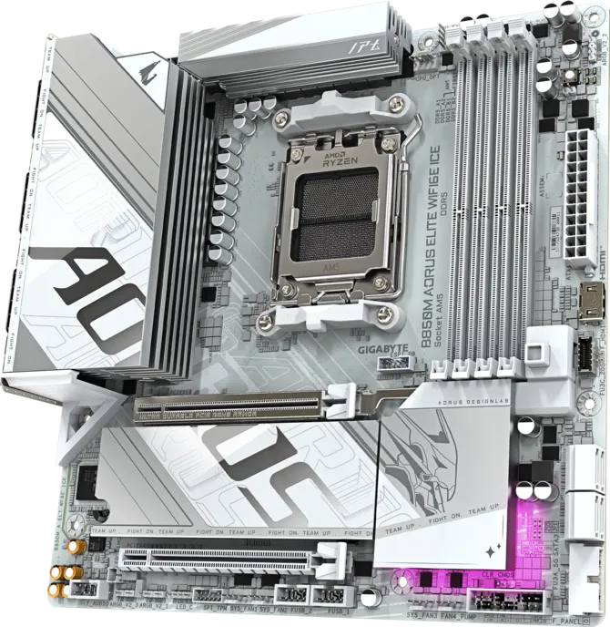 GIGABYTE B850M AORUS ELITE WIFI6E ICE WIFI6E DDR5 HDMI-DP PCIE 5.0 AM5 mATX BEYAZ