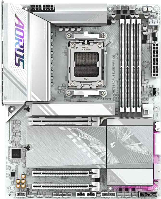 GIGABYTE X870E-A ELITE WIFI7 ICE DDR5 HDMI-DP TYPEC PCIE 5.0 AM5 ATX BEYAZ