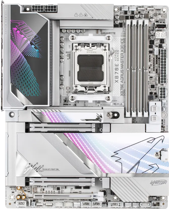 GIGABYTE X870E AORUS MASTER X3D ICE X870E WIFI7 HDMI-DP DDR5 AM5 ATX Beyaz