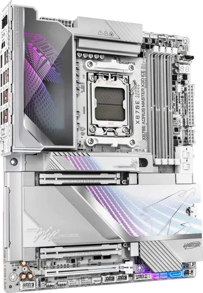 GIGABYTE X870E AORUS MASTER X3D ICE X870E WIFI7 HDMI-DP DDR5 AM5 ATX Beyaz