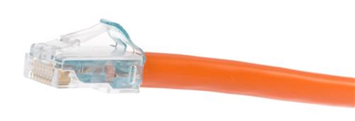 GigaSPEED® X10D VisiPatch® 360 to 360GS10E Cat 6A 4-pair Low Smoke Zero Halogen Solid Hybrid Patch Cord T, 7 feet, 2 meters, orange