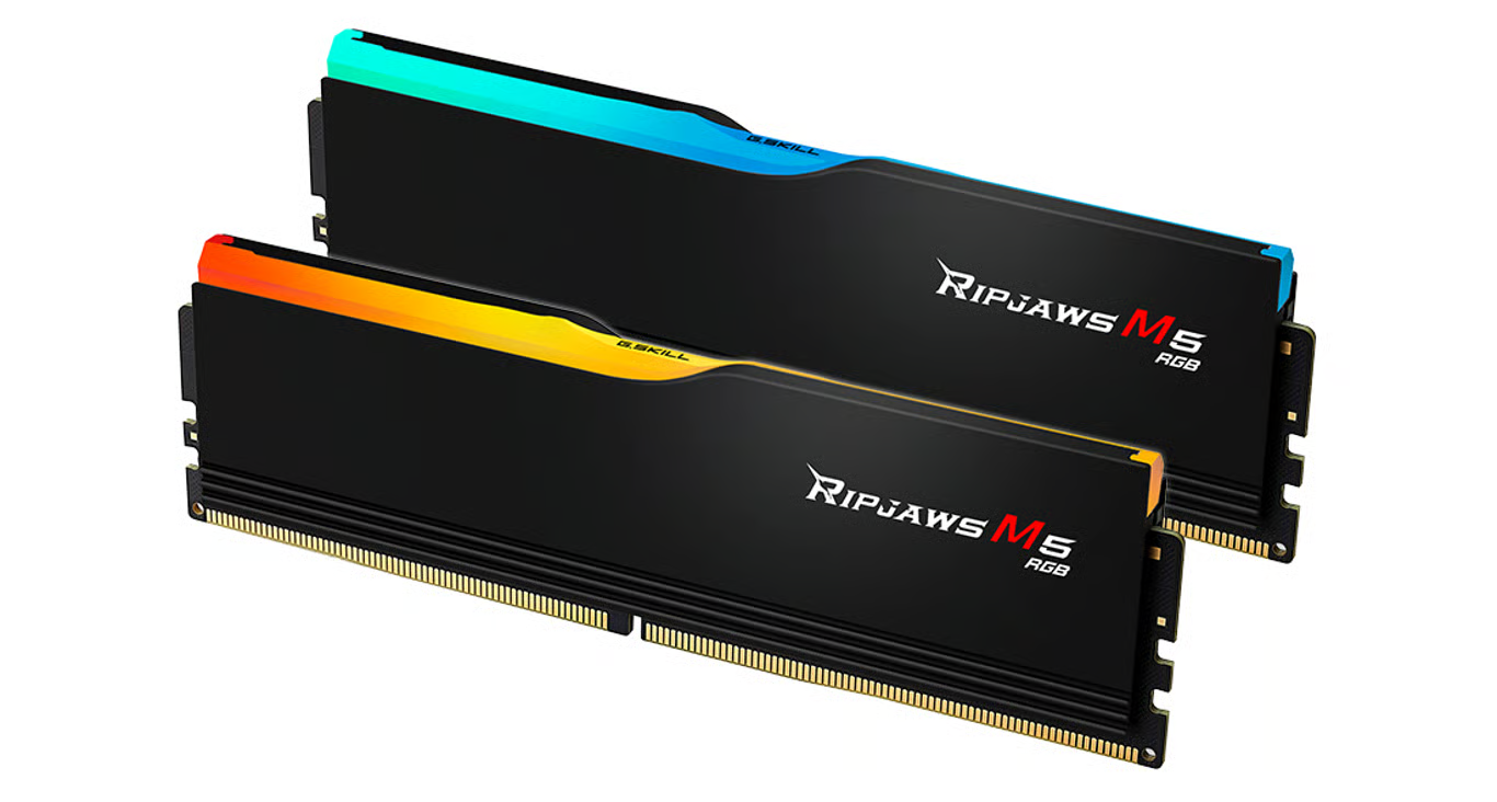 GSKILL 32GB (2X 16GB) DDR5 6400MHZ CL36 RGB DUAL KIT PC RAM / Ripjaws M5 Siyah RGB F5-6400J3648F16GX2-RM5RK