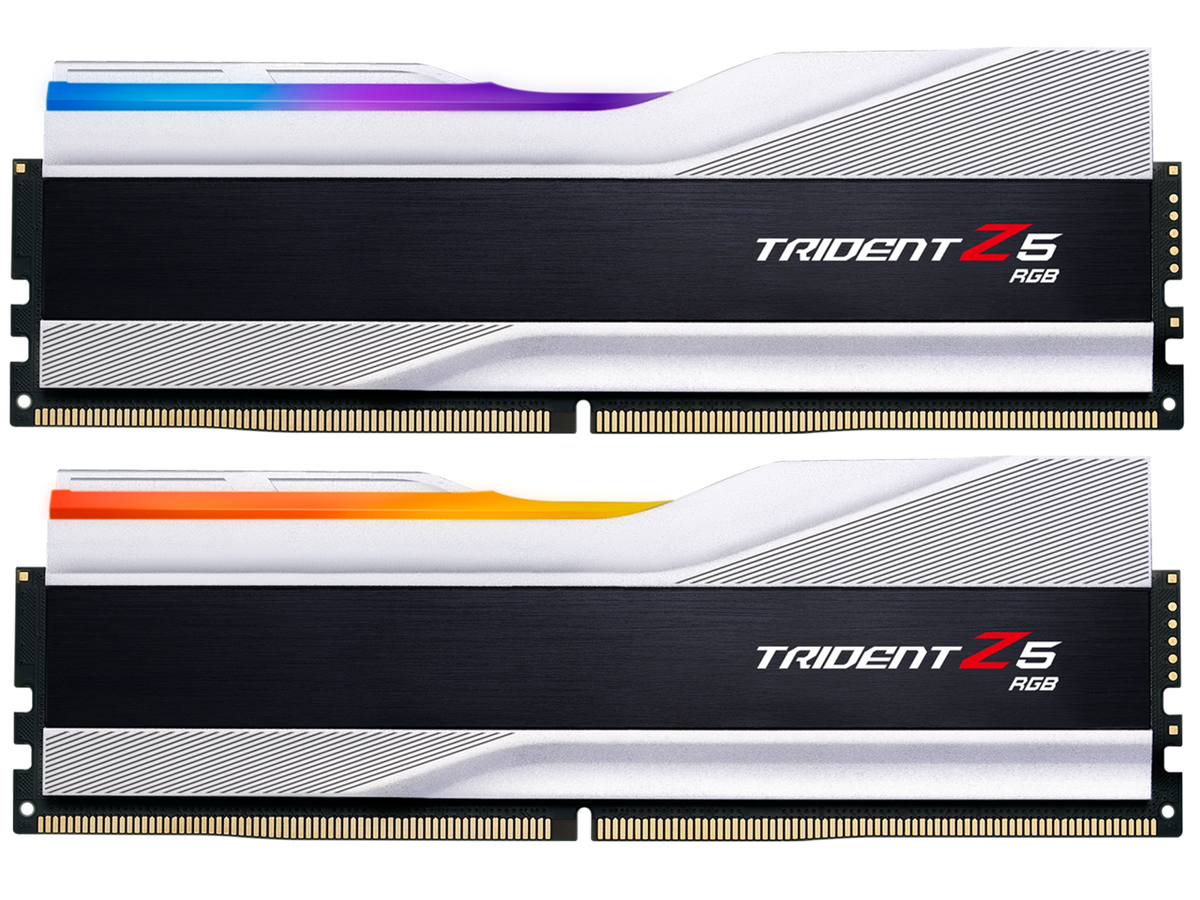 GSKILL 64GB (2X 32GB) DDR5 6000MHZ CL30 RGB DUAL KIT PC RAM / TRIDENT Z5 RGB SILVER F5-6000J3040G32GX2-TZ5RS