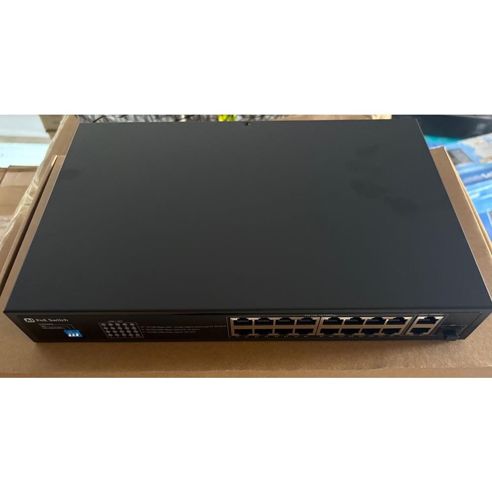 HERZ 16 PORT HR-PS16P2U1SFP POE  SWITCH