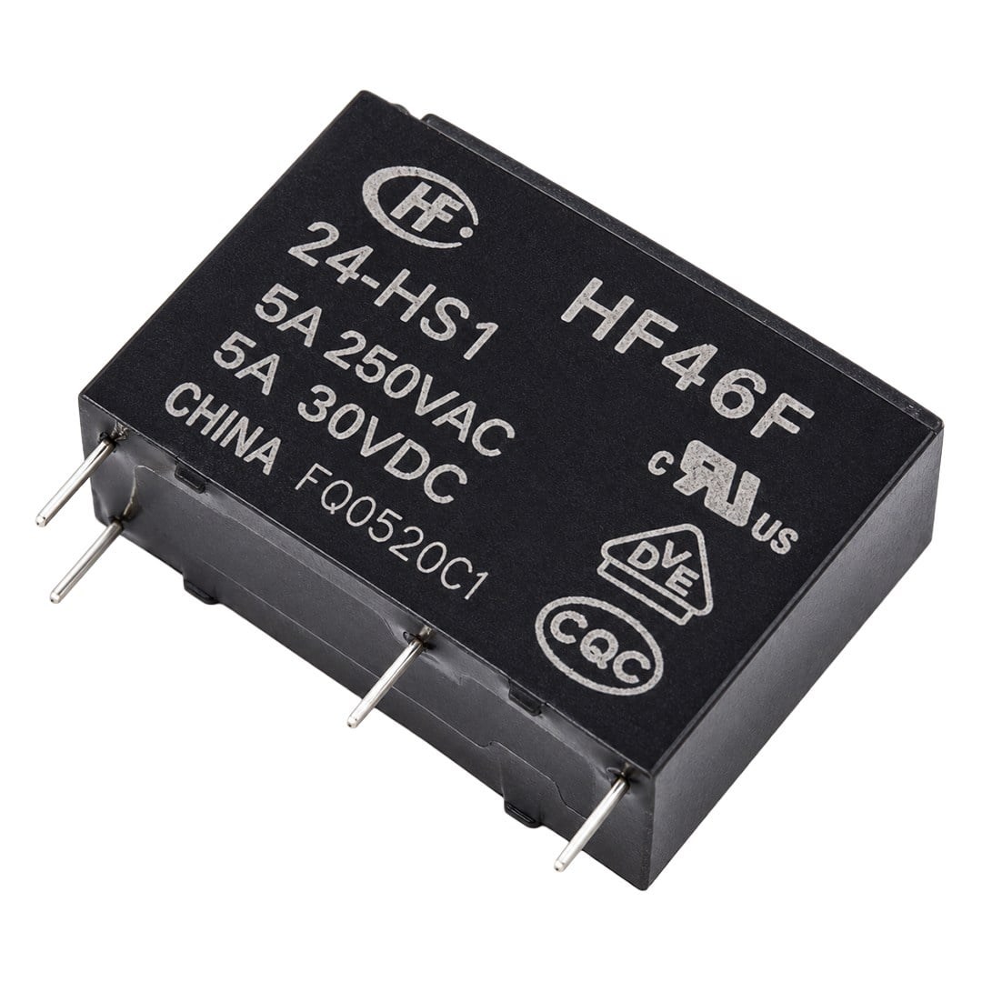 Hongfa HF46F 24-HS1 24V DC 5A Mini Güç Rölesi (4 Pin PCB Tipi)